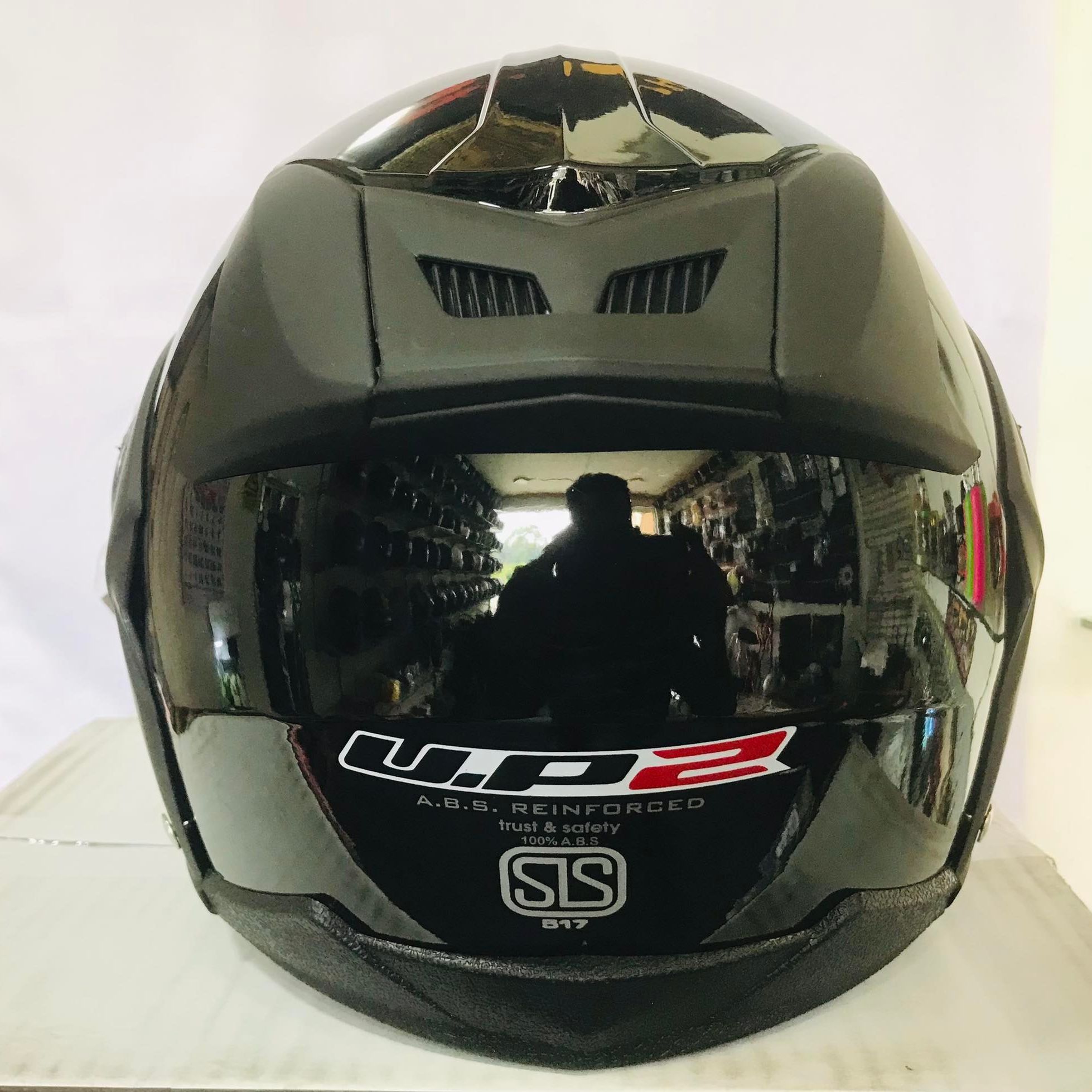 UP 2 Alien Black Motor Bike Helmet SLS Certified. 
