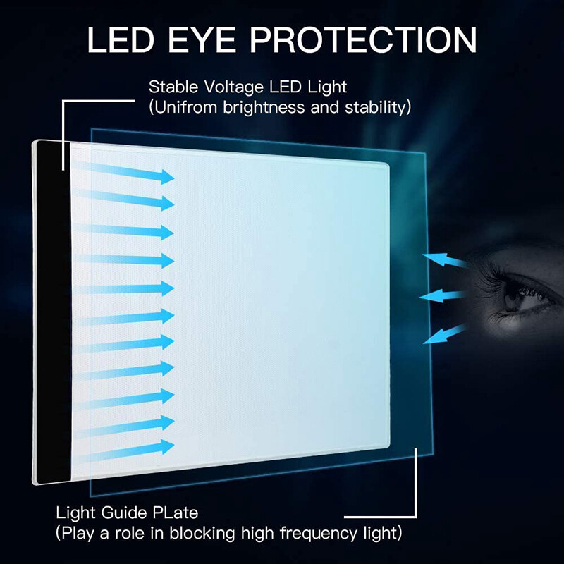 A4/A3 LED Tracing Light Box Board Artist Tattoo Drawing Pad Table Stepless Adjusted , A5 LCD Copy Board, 3 level Dimming Ultra-Thin Adjustable Light Box, USB Power Artcraft Pad, Painting Writing DIY Box. 