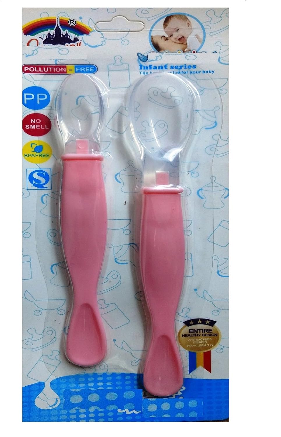 Spoon (2pcs) (JR-8006)   |Spoon 2pcs Set Silicone spoon soft and flexible spoon baby spoon set baby silicone spoon |  |Beaby|