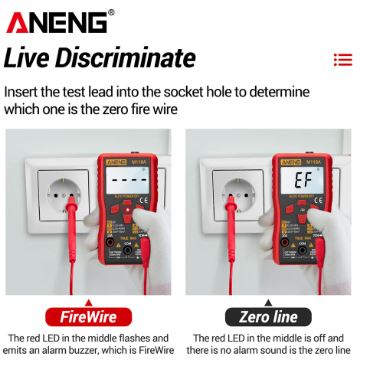 ANENG M118A Digital Mini Multimeter Tester True Rms Auto Mmultimetro Tranistor Meter with NCV Data Hold 6000 Counts Flashlight. 