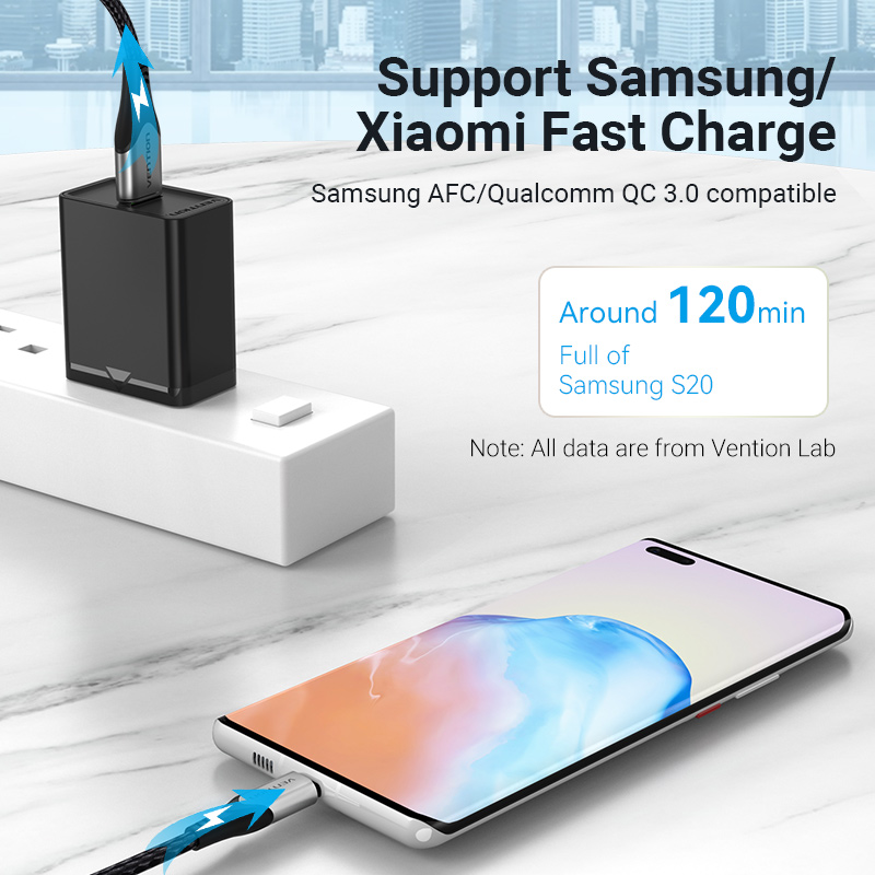 Vention 18W Charger original Fast Charger for Android QC3.0 for iPhone 14 pro max Huawei Redmi Note10 Pro Xiaomi Poco X3 NFC Samsung S20 Realme Quick Charging USB Wall Charger. 