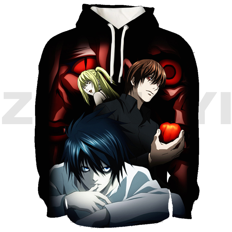 3D Anime Death Note Hoodie Adults Sweatshirt Oversized Pullover Japan Shinigami Ryuk Streetwear Teenager Sudaderas Para Mujer. 