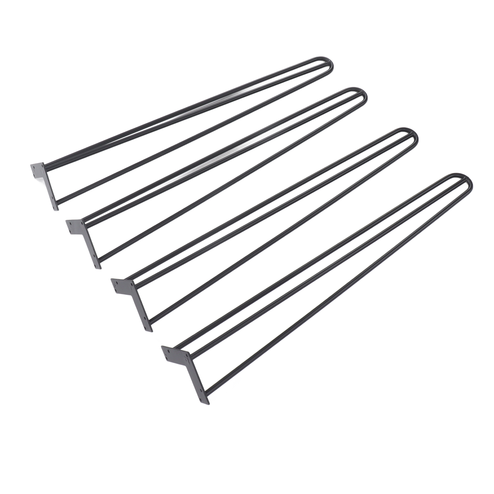 Heavy Duty Hairpin Table Legs 28inch Floor Protectors Glossy Hairpin Furniture Legs Easy Installation Iron for Nightstand. 