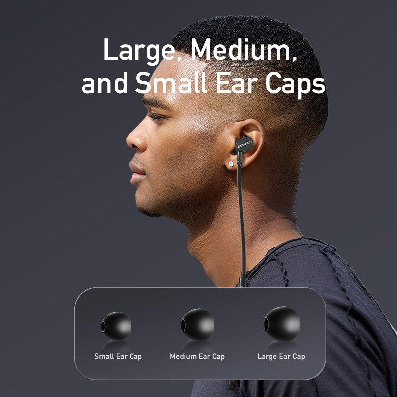Awei TC-7 Wired Earphone In-ear Type-C Headset For Phone Stereo USB C Plug Bass Sport Earbuds With Microphone Control 1.2m. 