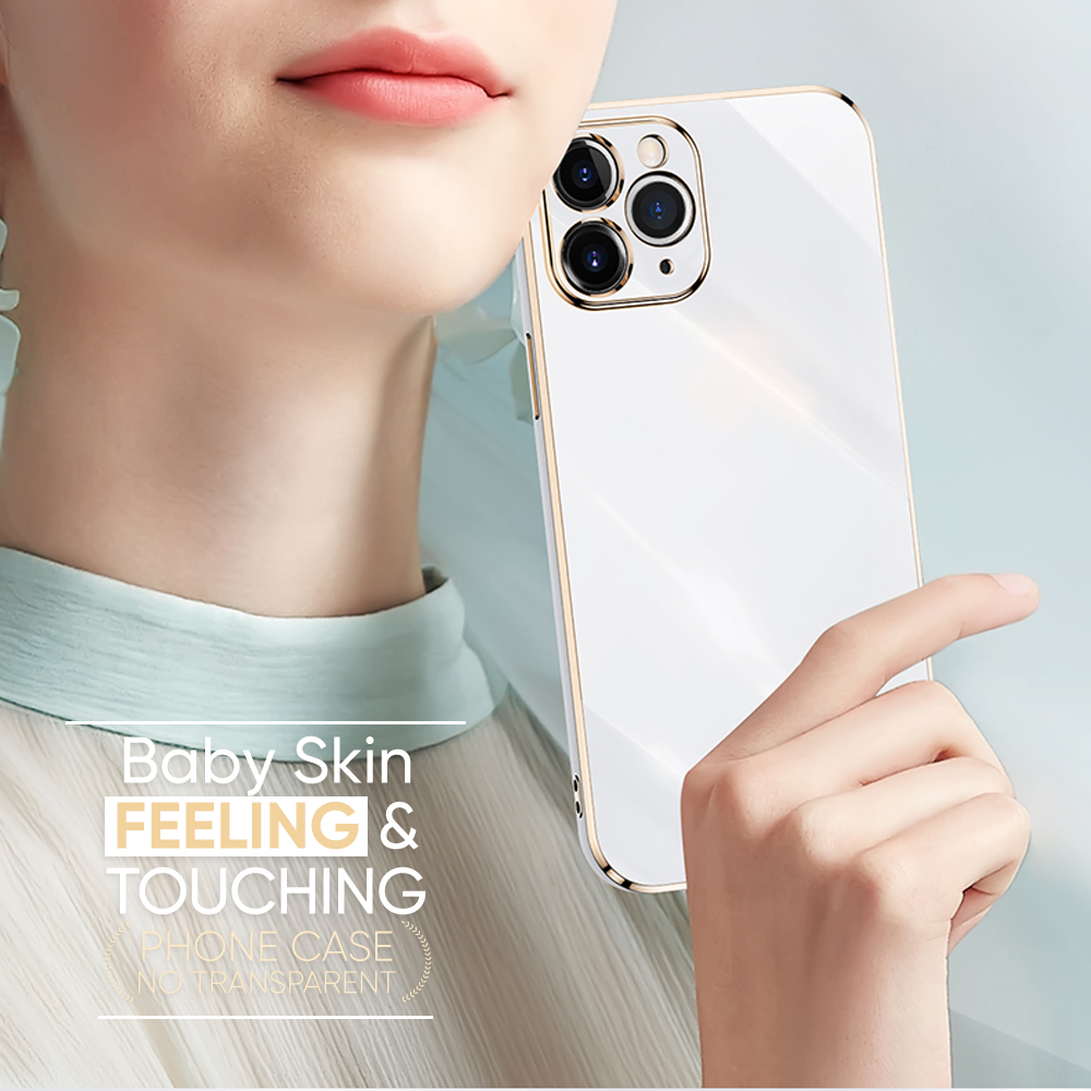 Hontinga for Xiaomi Redmi 8 Back Cover Luxury 6D Plating Frame Shiny Bling Case Soft Silicone Square Phone Cases. 