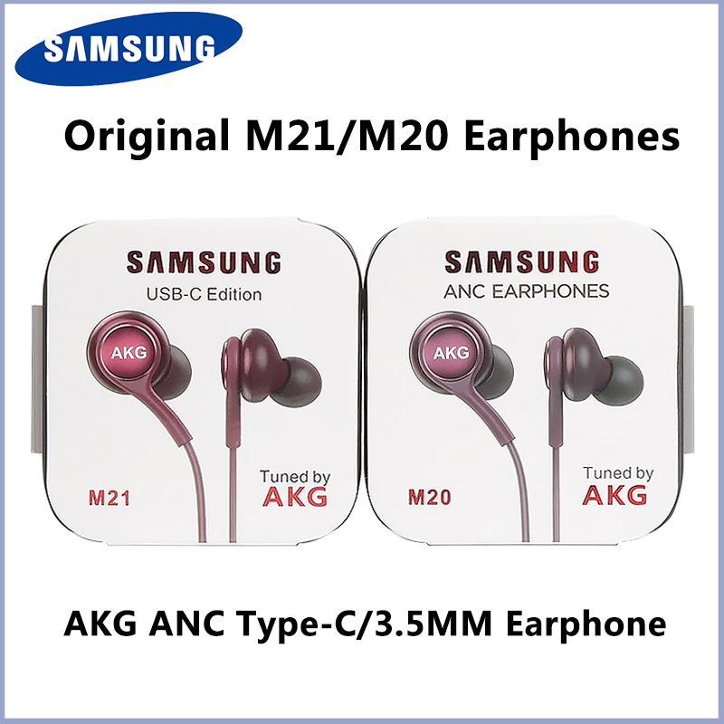 SAMSUNG M20 M21 Earphones ANC (SAE) Headset In-ear 3.5mm / Type C With Mic Wired For Galaxy S20 Note10 S10 S9 S8 S7 and all compatible phones/PCs. 