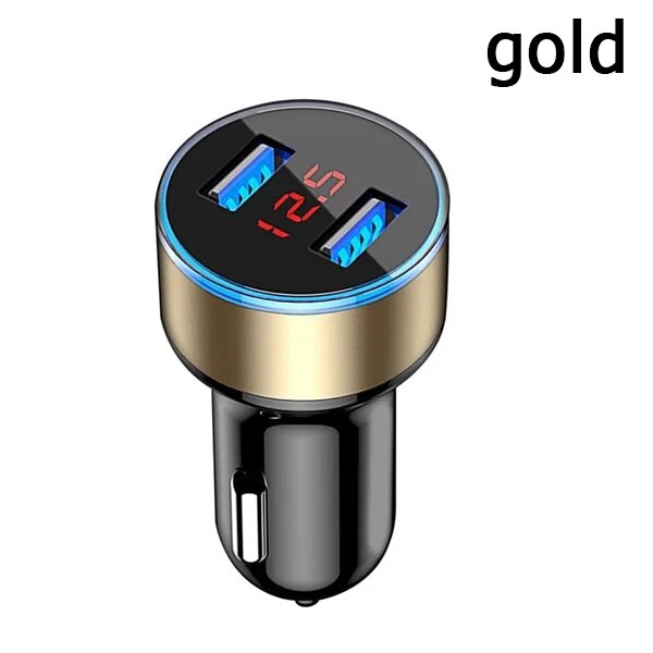 Car Chargers 2 Ports Fast Charging For Samsung Huawei iphone 7 8 Plus xiaomi 10 Universal Aluminum Dual USB Car-charger Adapter. 