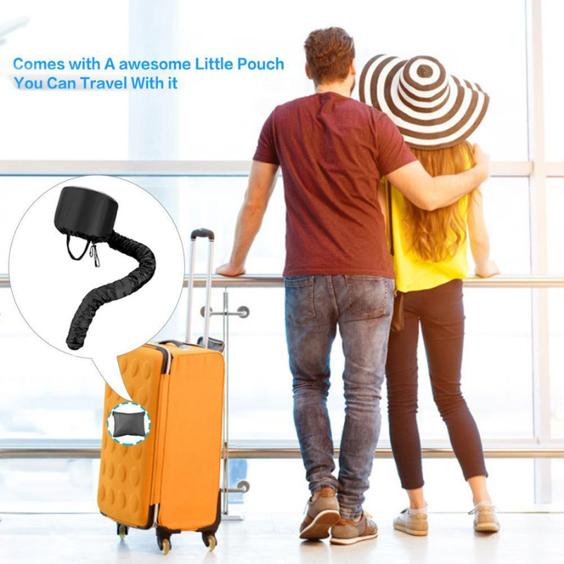 Black Hair Perm Portable Soft Hair Drying Cap Bonnet Hood Hat Blow Dryer Attachment Dry Hair Cap. 