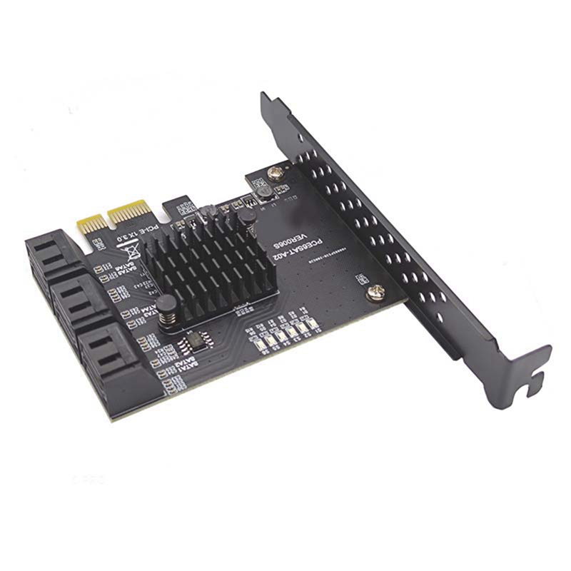 SATA PCI E Adapter 6 Ports SATA 3.0 to PCI Express X4 Black Expansion Card SATA3.0 PCIe PCI-E SATA Controller for HDD. 