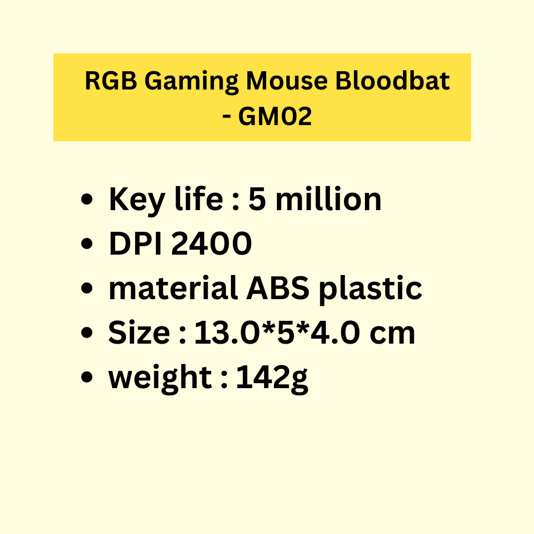 RGB Gaming Mouse Bloodbat - GM02. 