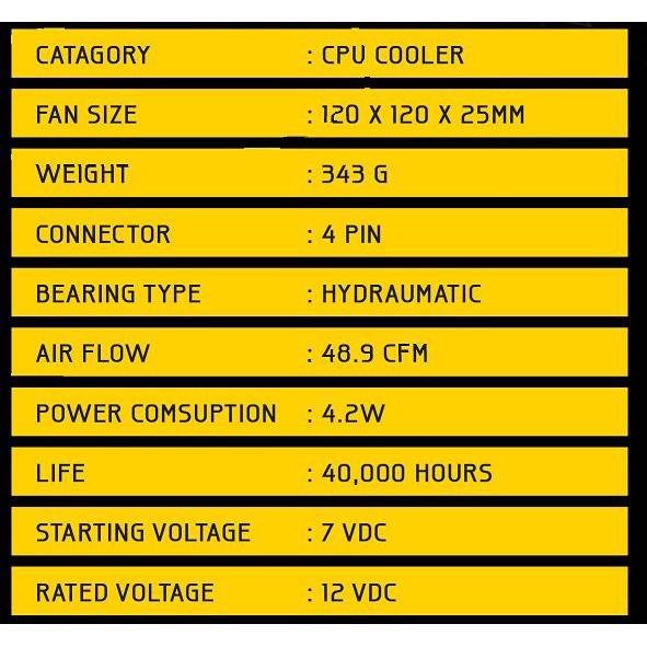 Armaggeddon Artic Storm 2 RGB R4 CPU Air Cooler [4 Direct Contact Heatpipes]. 
