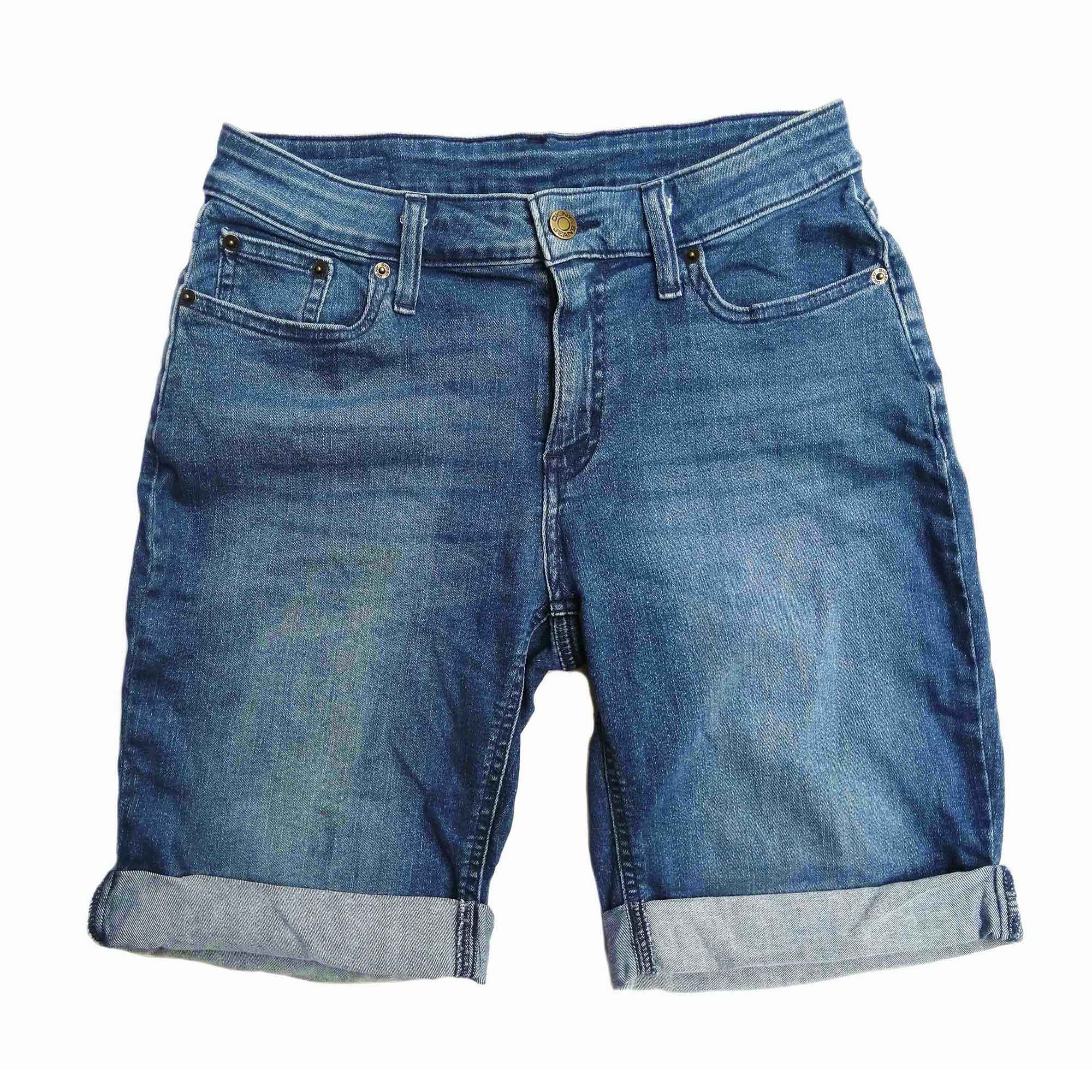 branded denim shorts