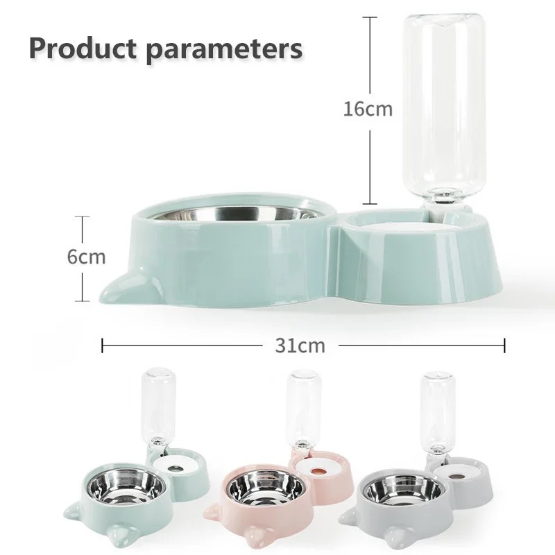 2-in-1 Pet Automatic Water Dispenser Food Bowl Dog Cat Rabbit Drinking Bowl Pets Food Bowls Food Dish Pet Feeders Auto Water Feeder Dog Bowl Feeder Travel Bowl Dog Plate Pet Plate Pets Food Bowl Dog Dish Pet Dish Food Grade Plastic Food Container Storage. 