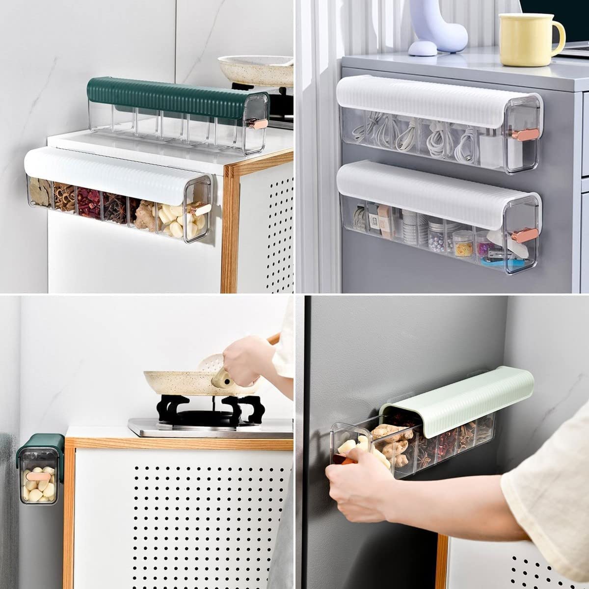 Drawer Underwear Organizer Divider, Wall Mount 6 cell Drawer Storage Boxes, Acrylic Organizers for Lingerie, Socks, Ties, Data Cable, Spices Organization Wardrobe, Undergarment Holder Stand (TLS). 