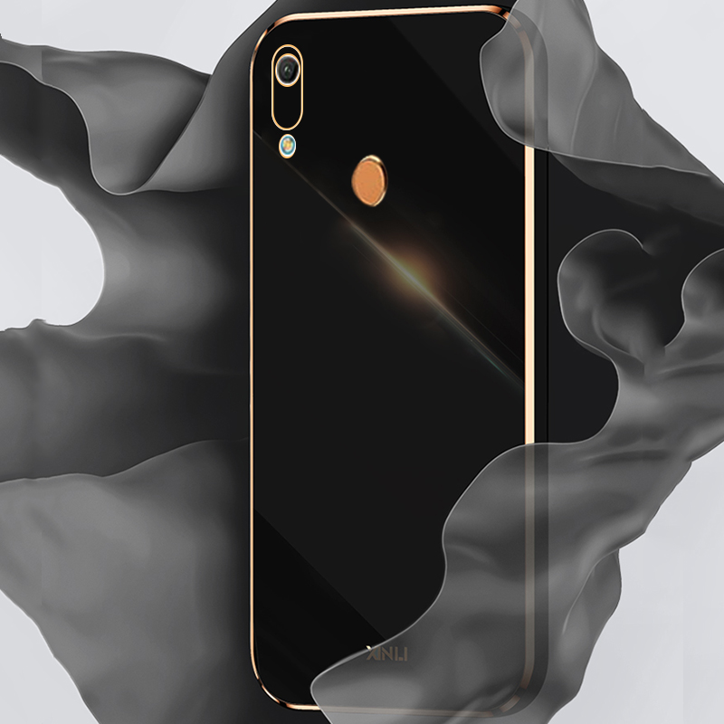 Biruiqu for Huawei Y6s / Huawei Y6 2019 Back Cover Luxury 6D Plating Frame Shiny Bling Phone Pounch Soft Silicone Square Phone Case. 