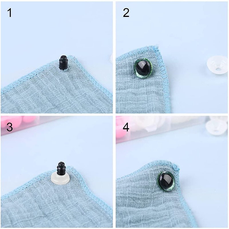 KRABALL Plastic Safty Eye And Nose Kit For Toy Plush Eyeballs For Doll Making Wool Felting Handmade Craft Accessories Tools. 