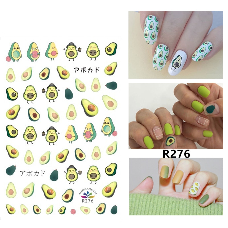 【Hannah Martin Official Store】Self-adhesive 3D Stickers Nails Lemon Pineapple Fruit Nail Decorations Small Fashion Stickers Women Girl Nail Foils. 