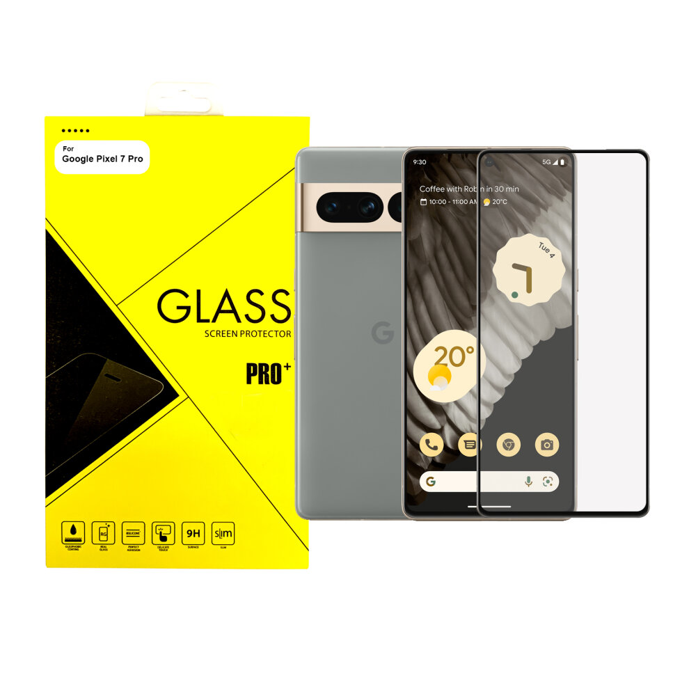 Google Pixel 7 Pro Tempered Glass Screen Protector - Full Coverage Curved Tempered Glass Screen Protector For Pixel 7 Pro. 