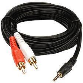 3.5mm Male Mini-Jack Headphone Aux-2-RCA Male Audio Cable. 