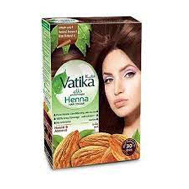 Vatika Naturals Henna Hair Color - Natural Brown | Henna & Almond Extracts 60G
