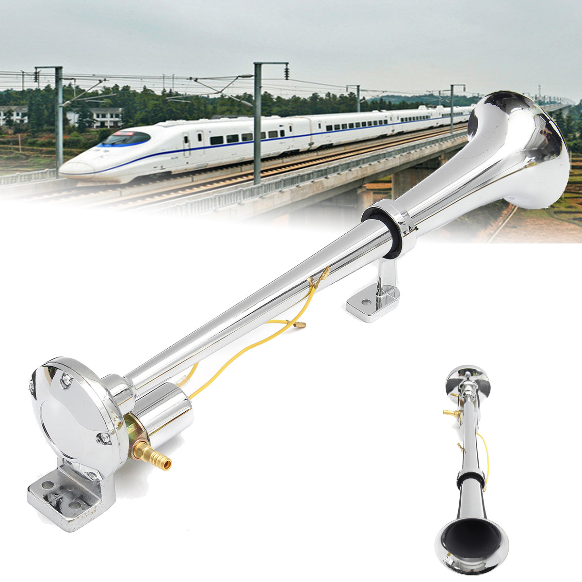 12-24V 150dB Car horn speaker Loudspeaker with accessories Air Horn Trumpet metal air horn for Train Car Truck