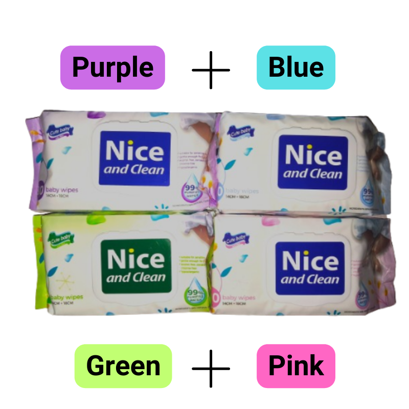 Baby Wet Wipes Nice and Clean Bundle Pack 4 (80 x 4 wipes)