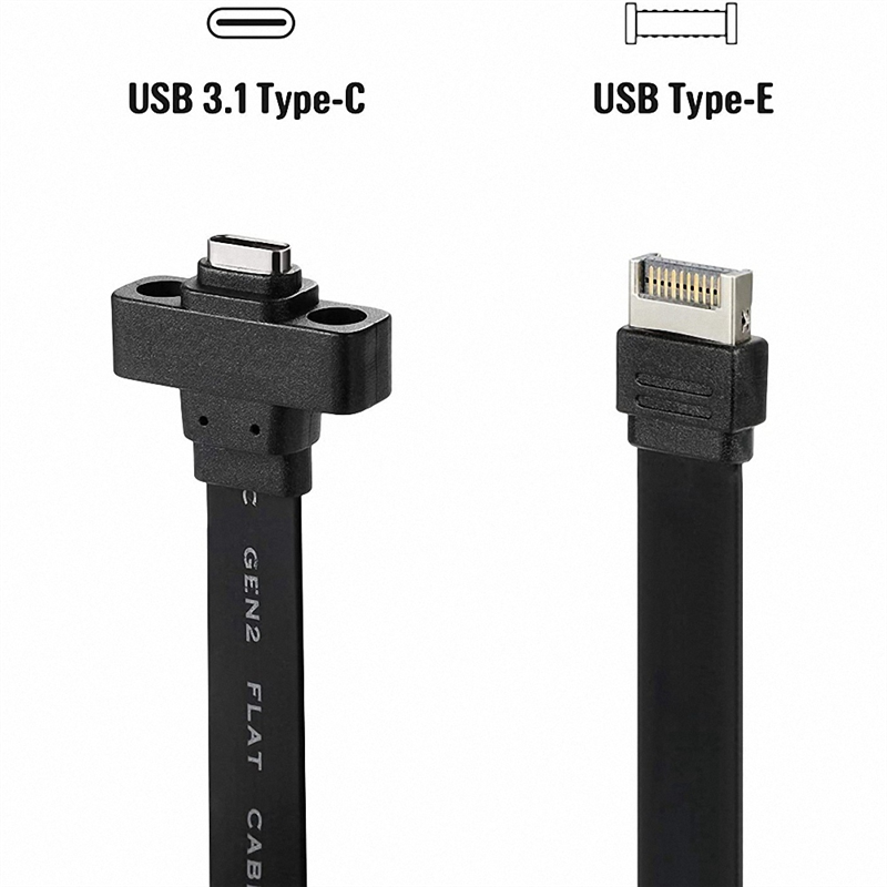 USB 3.1 Front Panel Type E Male To USB-C Type C Expansion Cable Computer Motherboard Connector Wire Cord Line, 80Cm. 