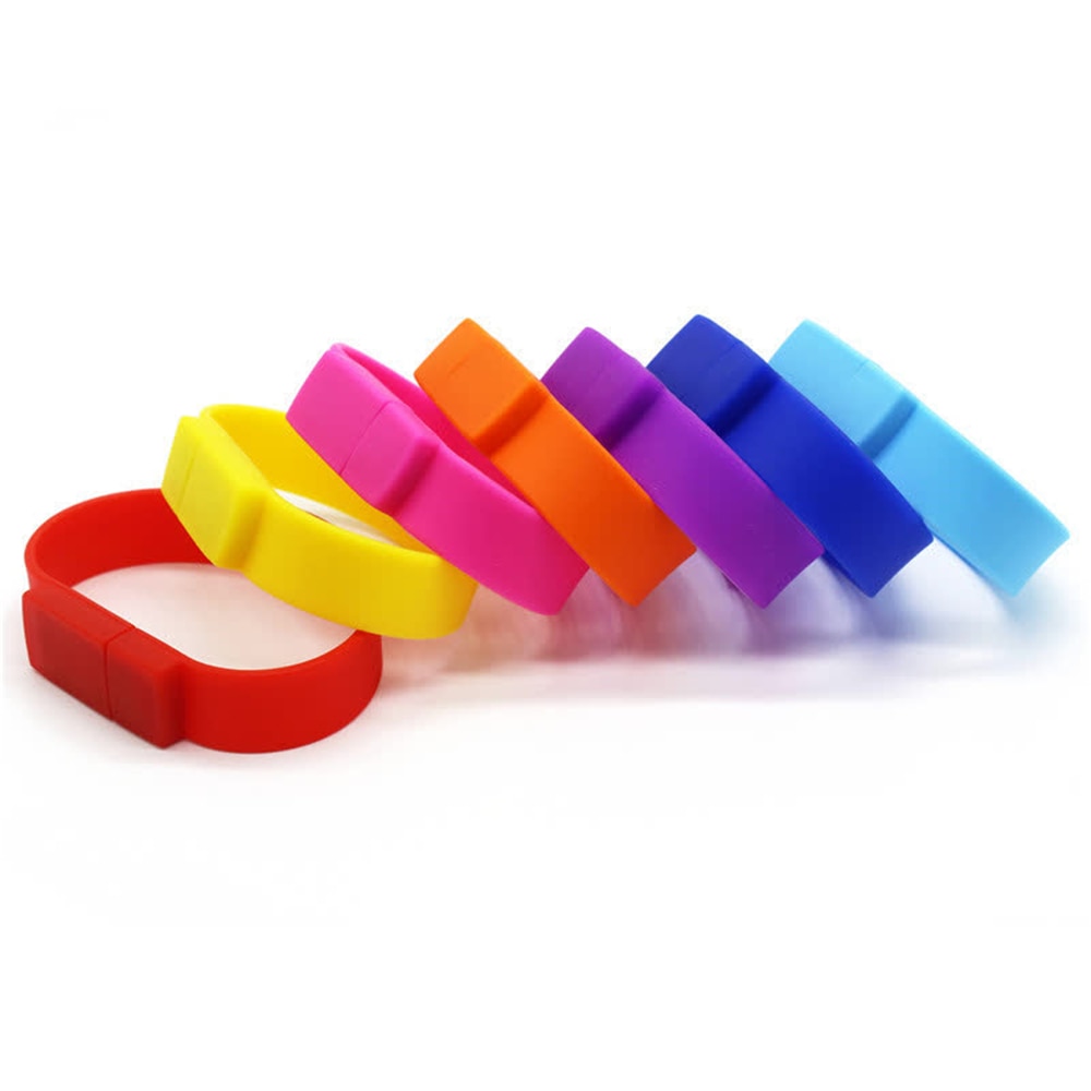 【16GB Orange USB2.0】 Silicone pen drive Colorful Wrist Band usb flash drive Bracelet pendrive 2.0 32gb 4gb 8gb 16gb 64gb 128gb flash gift. 