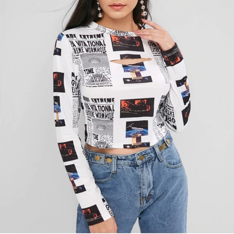 Fashion Newspaper Pt Long Sleeve Crew 