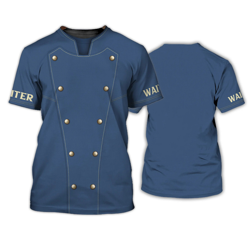 Chef T-Shirts Catering 3D Printed Streetwear Men Women Fashion Oversized Short Sleeve T Shirt Cosplay Tees Tops Uniform Clothing. 