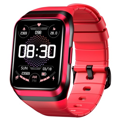 LOKMAT ZEUS 2 Smartwatch 1.69'' TFT Full Touch Screen GPS Sport Bracelet Heart Rate, Blood Oxygen Monitor - Red. 