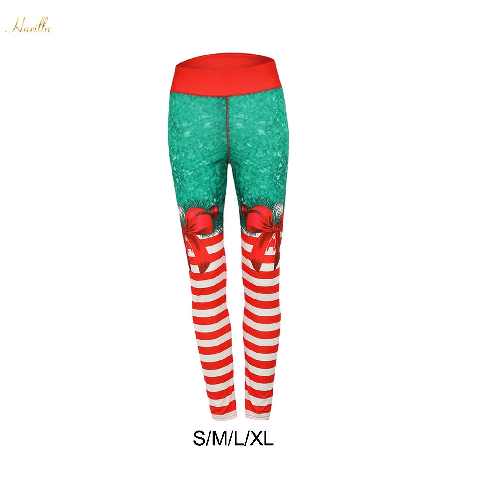 Christmas Workout Leggings Casual Female Pants Women's High Waisted Leggings S. 