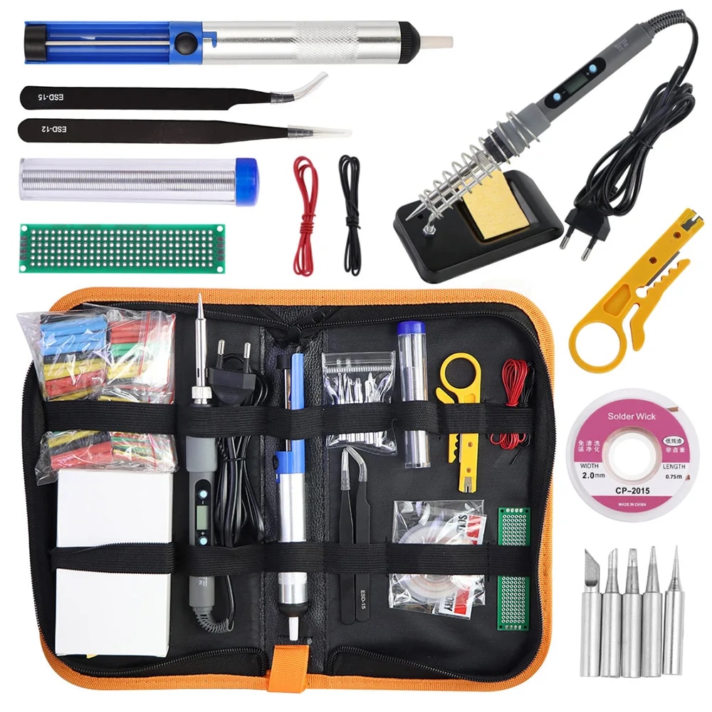 80W Digital Display Soldering Iron Set With Adjustable Temperature Tin