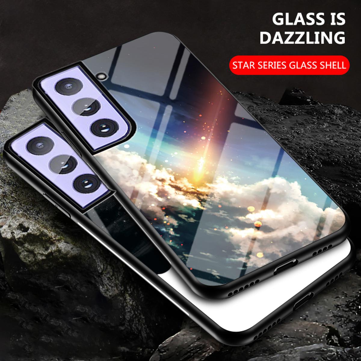 Back Cover For Samsung Galaxy S21 Plus Case Moon and Star Tempered Glass Protector Protection Cover for Samsung Galaxy S21 Plus Phone cases