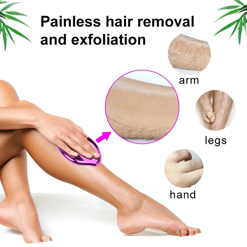 Crystal Hair Eraser, Magic Hair Eraser Crystal Hair Remover Reusable Painless Hair Removal Tool for Women and Men Arms Legs Back Chest Belly, Fast & Easy,. 