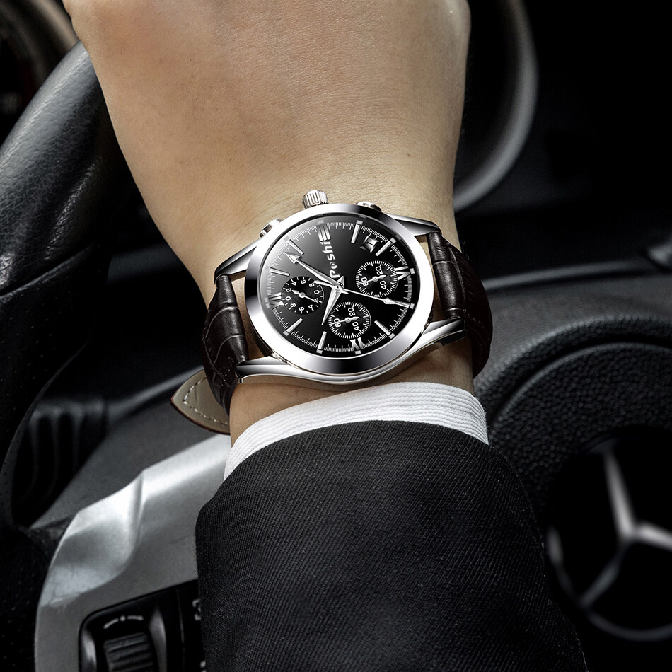 【Miga Plaza】Watch for Men Sale Now Waterproof 100%  Branded Fashion Leather Strap Casual Mens Watch Quartz -PS926L. 