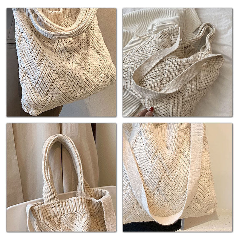【BestGO】Nucelle New knitted bag Retro women's bag Crossbody bag woven bag handbag. 