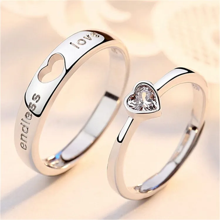 Love heart couple on sale ring