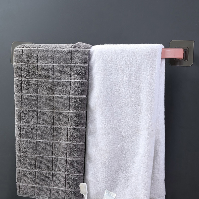 【WEJA】Bathroom Towel Rack Hook Up Punch-Free Kitchen Single Pole Rag Hanger Bathroom Accessories Shelf Storage Rack Household Goods. 