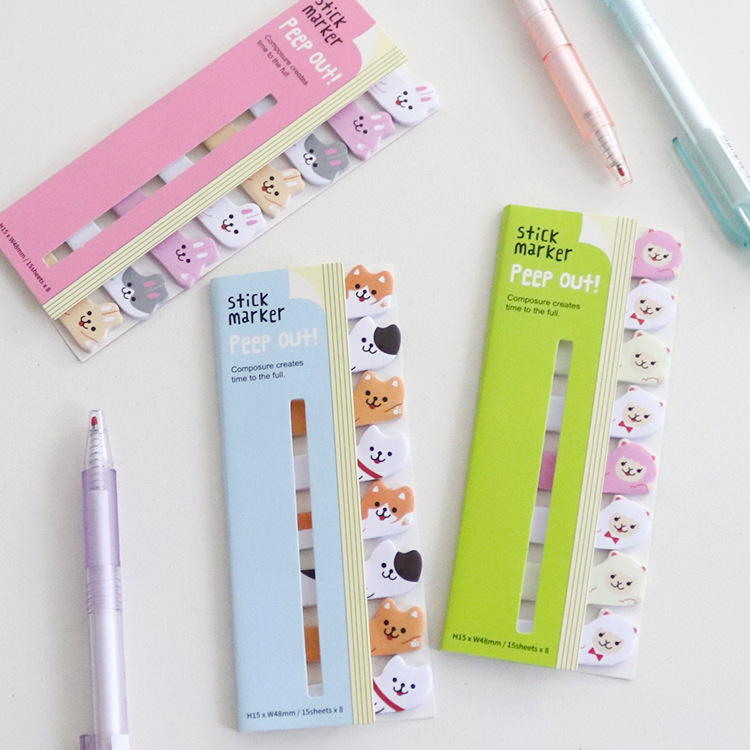 RHS Online 120 Sheets Cartoon Animal Sticky Notes Stick Marker Memo Pad Lable Sticker Bookmarks Notepad Sticky Index. 