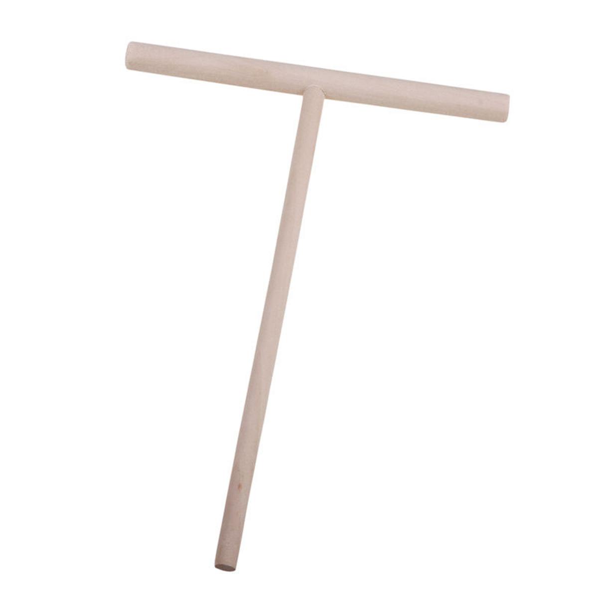 Practial T Shape Crepe Maker Pancake Batter Wooden Spreader Stick Home Kitchen Tool Kit DIY Use