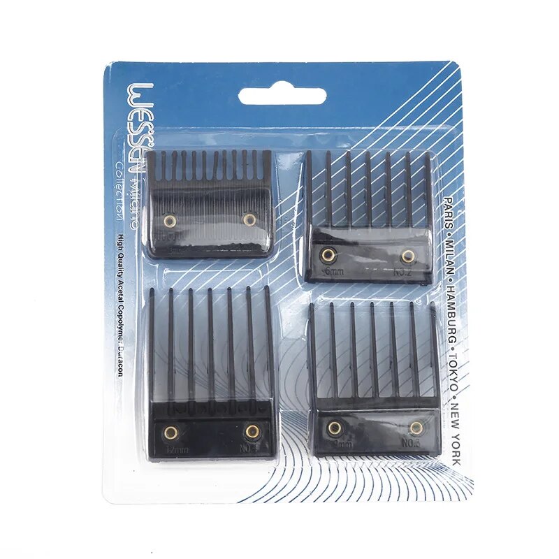 4pcs Clipper Combs For Universal Cordless Hair Clipper 3/6/9/12mm Size Replaceable Barber Hair Trimmer Limit Guide Combs Guards