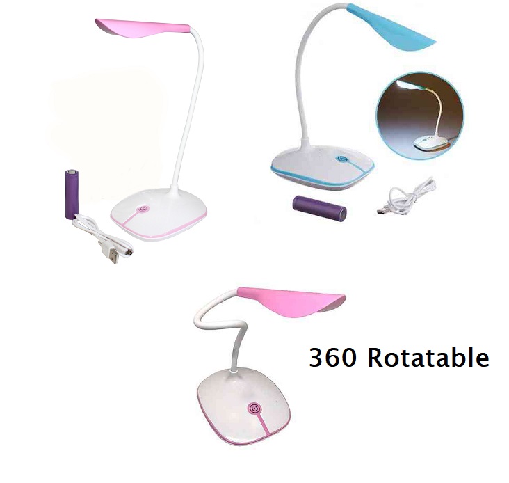 LED Desk Study Table Light Lamp Rechargeable Touch 3 Steps Dimming l