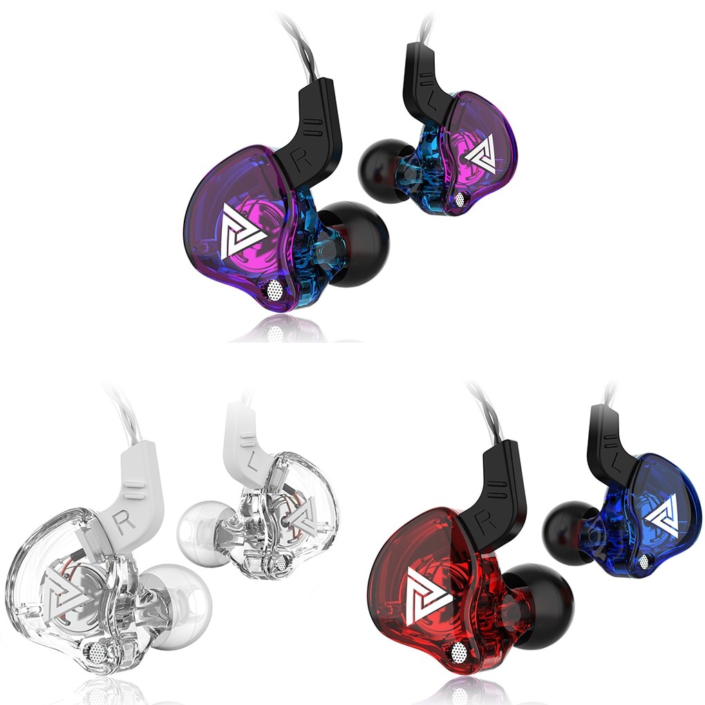QKZ AK6 3.5mm wired Copper Driver HiFi Sport Headphones In Ear Earphone For Running With Microphone Headset music Earbuds