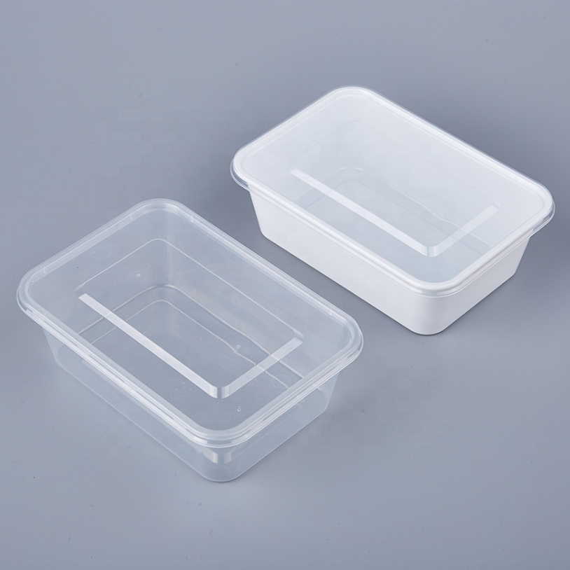 50 Pcs White PP5 Plastic Food Container | Disposable 750ML Lunch Box. 
