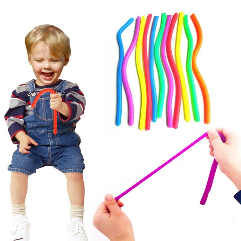 【Purple】 Hand Hyperflexion Stretchy Antistress Jokes Noodles Rope Anti Toys String Fidget Vent Toys WYQ. 