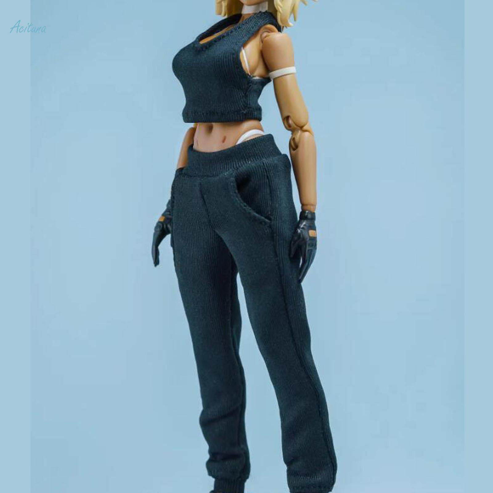 2 Pieces 1/12 Scale Vest and Pants for 6 inch Female Soldiers Figures Accs. 