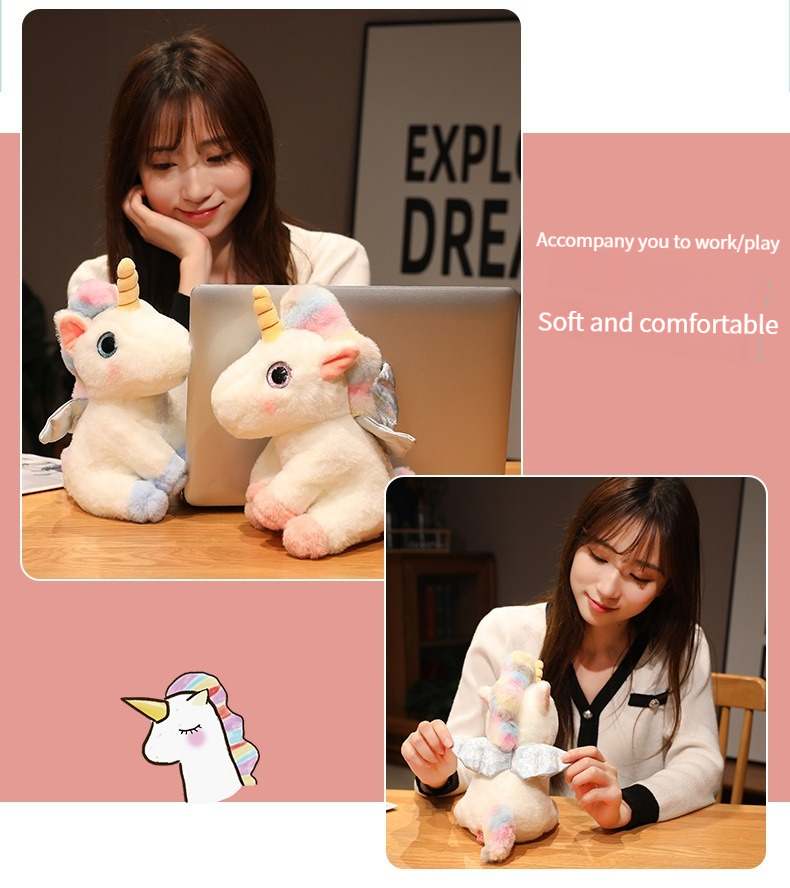 Migeet Unicorn doll plush toys cute rainbow pony doll. 