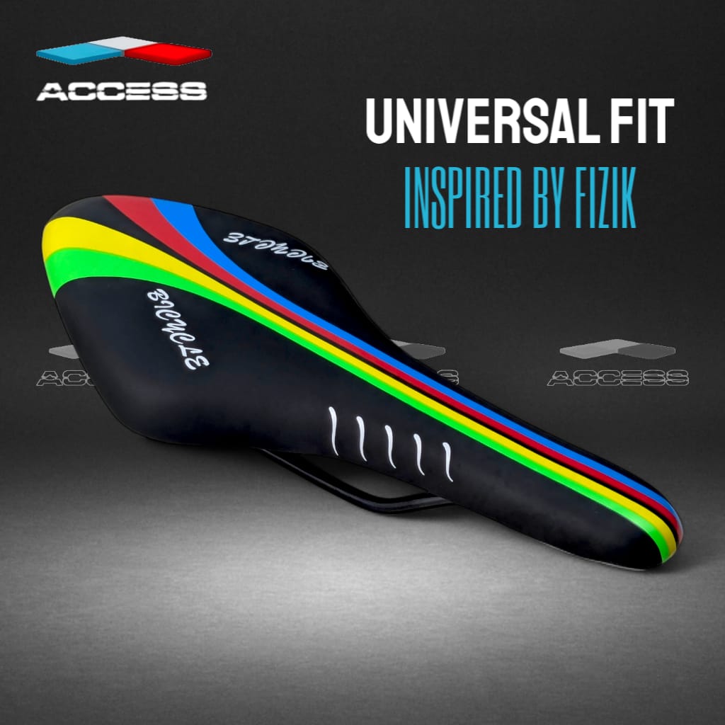 Bicycle Seat FIZIK Saddle Racing Road Bike Original High Quality FIZIK Brand Cycling Seat - Rainbow Black/White, Black. 
