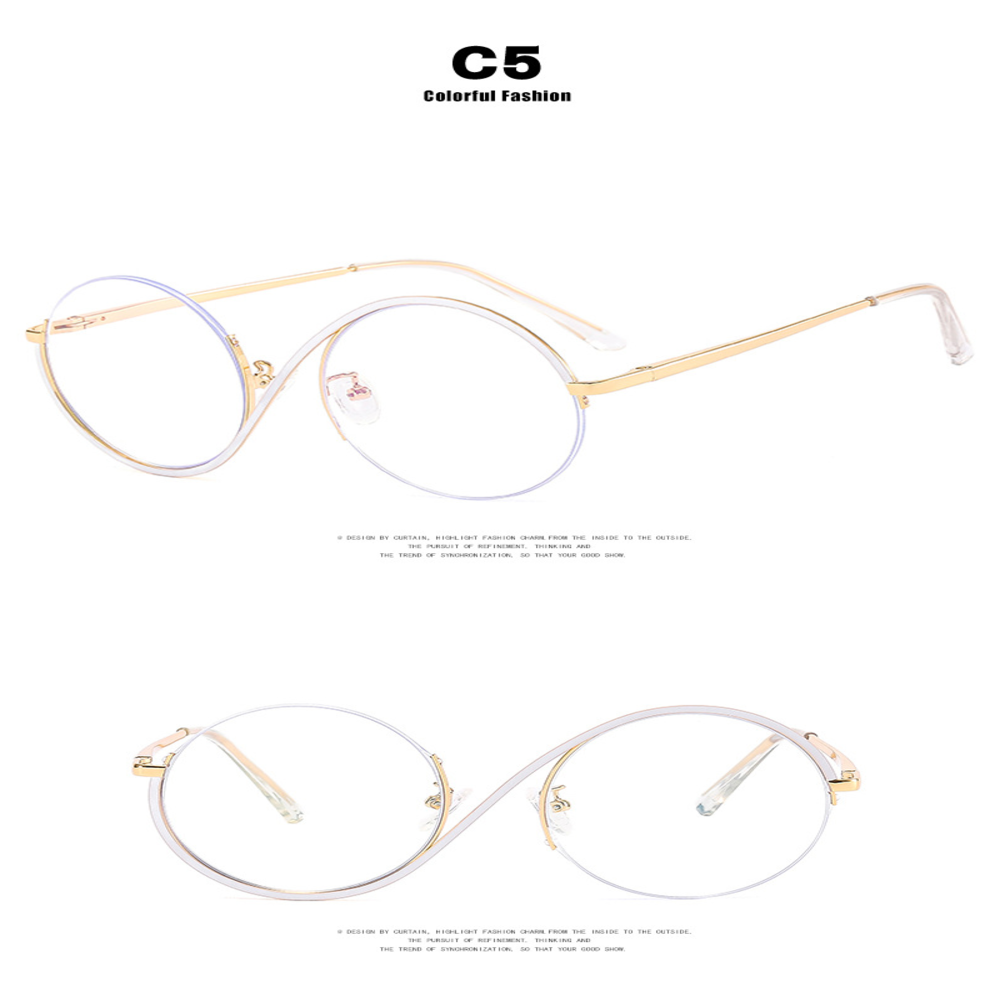 Flat Anti Blue Asymmetric Frames S Eyeglasses Lens Half Glasses Frame. 